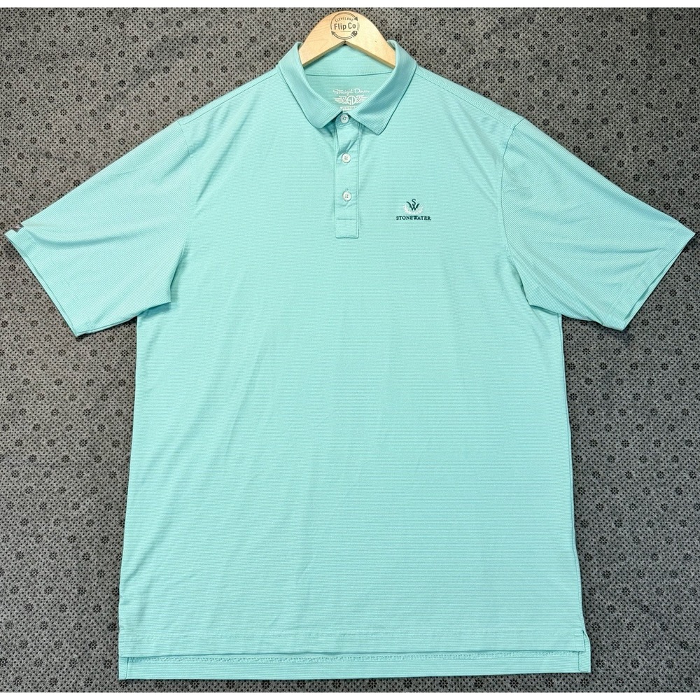 Straight Down Polo Shirt Mens L Performance Golf Stretch Stonewater Golf Club